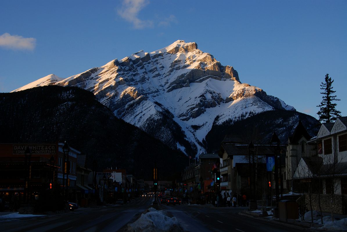 25C The Many Ridges Of Cascade Mountain Are Highlighted At Sunset From Banff In Winter